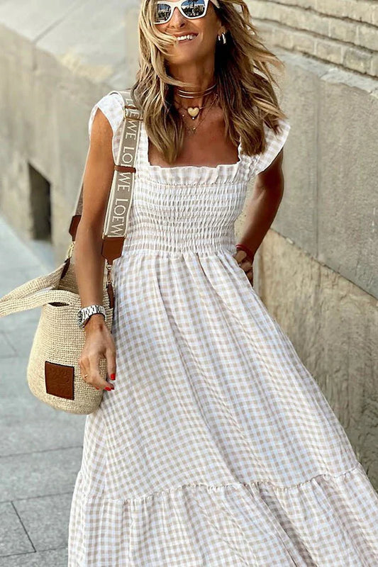 Jemma - Checkered Maxi Dress