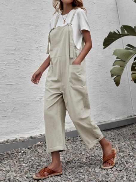 Leisure Oversize Solid Color Jumpsuits