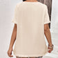 Tassel Patchwork Round Neck Loose T-shirt