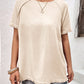 Tassel Patchwork Round Neck Loose T-shirt