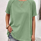 Tassel Patchwork Round Neck Loose T-shirt