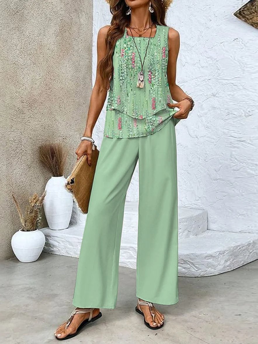 Double-Layer Vest and Pants Set