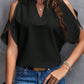 V-neck Off-shoulder Loose Chiffon Blouse