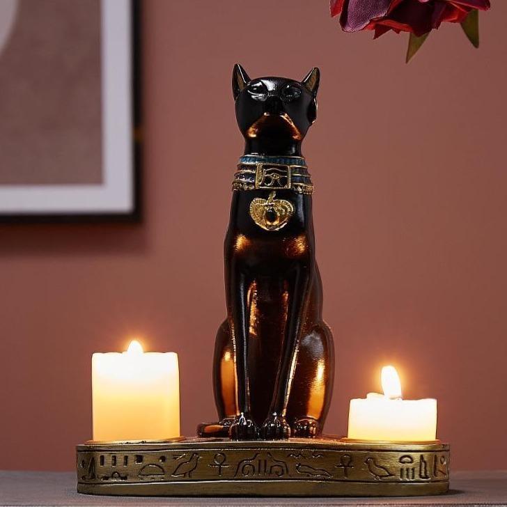 Bastet Egyptian Cat Candlestick