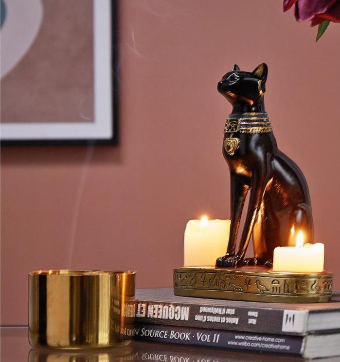 Bastet Egyptian Cat Candlestick