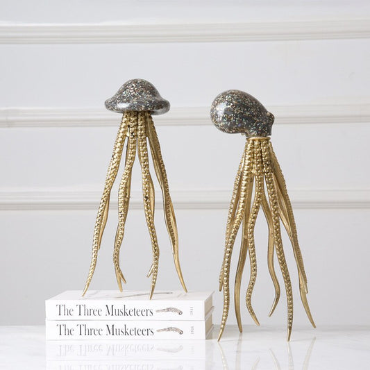 Levitating Octopus And Jellyfish Tabletop Figurine