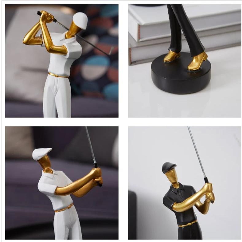 Modern Swinging Golfer Figurines