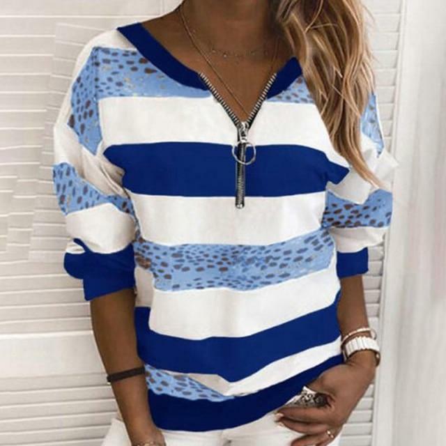 Elegant Patchwork Striped Shirt