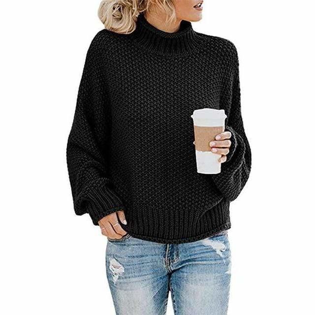 Casual Knitted Solid Pullover