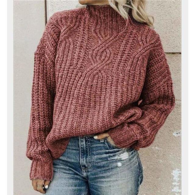 Casual Solid Knitted Sweater