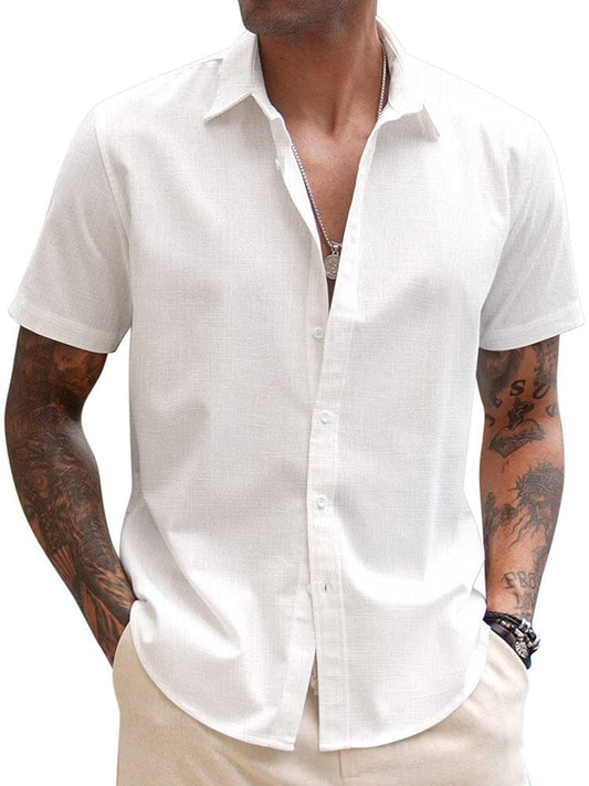 Casual Linen Blend Button Down Shirt (US Only)